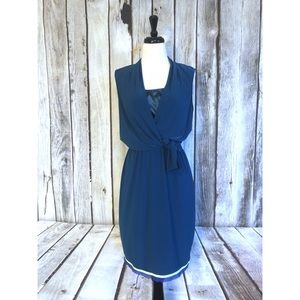 T by Tahari Surplice Detail Sheath Stretch Dress